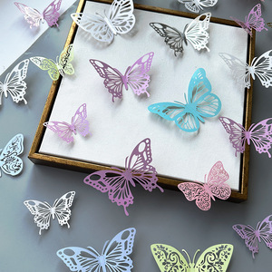 12 Piezas de Decoración de Pastel con Mariposas 3D en Color Pastel, Adorno de Pastel con Mariposas Huecas, Decoración para Cupcakes, Adhesivos de Pared para Habitación Infantil, Decoración para Fiestas de Boda - Product Image 2