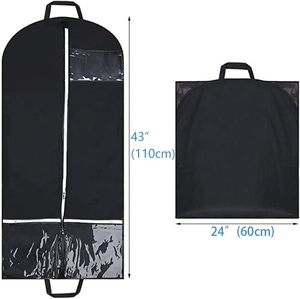 Sac de voyage pliable de haute qualité pour vêtements, 43x24 pouces, avec deux poignées, grande poche inférieure en PVC, fermeture éclair recouverte, non tissé, résistant à l'humidité - Product Image 5