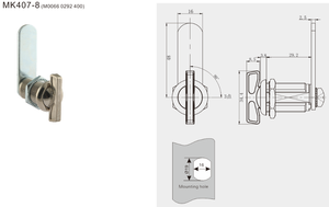 MK407-8非ロック親指ターンRVコンパートメントラッチ29.2mm RV親指操作カムロックRVツールボックス用 - Product Image 2