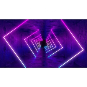 Carta da Parati Moderna con Effetto <span class=keywords><strong>3D</strong></span> e Illuminazione al Neon, Impermeabile e Antistatica, Motivo Botanico per Sfondo Bar - Product Image 5