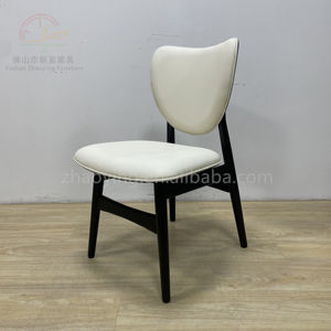 Meubles de maison modernes, chaises à pieds en bois avec revêtement en <span class=keywords><strong>cuir</strong></span> blanc en PVC pour le salon, la salle à manger ou le <span class=keywords><strong>club</strong></span>/les invités. - Product Image 3