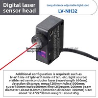 Sensor Óptico Digital KEYENCE, Sensor Láser con Punto de Luz Ajustable y Detección de Larga Distancia LV-NH32