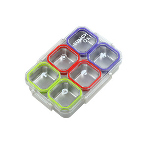 Boîte à lunch isotherme en acier inoxydable 304 de qualité alimentaire à six compartiments avec fourchette et cuillère intégrées pour une organisation optimale et une alimentation sans déversement - Product Image 5