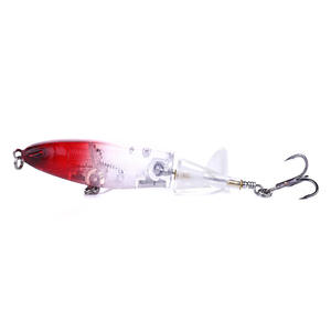 Leurre de pêche avec queue de rotation rotative pour bar truite doré brochet et musqué Whopper Popper Blood Hook - Product Image 6