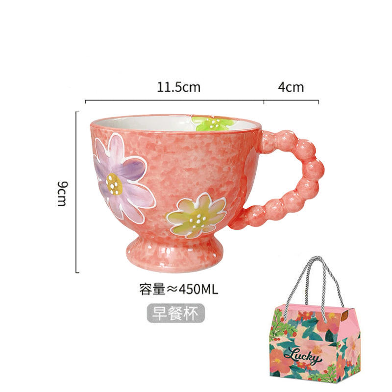 Conjunto de regalo: caja con asa de cuentas de crisantemo rosa pequeño.