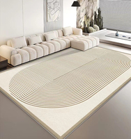 Tapis Modernes Crème pour Salon, Moquettes Épaissies en Cachemire pour Maison, Tapis de Table Basse Facile d'Entretien, Tapis de Prière et Tapis de Chambre