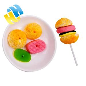 Bán Buôn Kẹo Sản Phẩm Mới Vui Ngon Halal Marshmallow Gummy Kẹo 2-Trong 1 Hamburg-Hình Lollipop Kẹo Đồ Chơi OEM - Product Image 4
