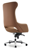 Chaise de bureau pivotante haut de gamme en cuir PU chromé, modèle 2026, avec rotation à 360° et verrouillage multi-inclinaisons