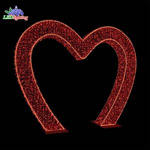 إضاءة <span class=keywords><strong>LED</strong></span> خارجية على شكل قوس نفق على هيئة قلب، زينة إضاءة لعيد الميلاد وحفلات الزفاف وديكور المناظر الطبيعية - Product Image 2