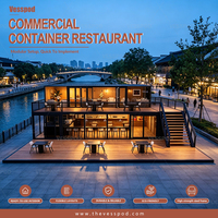 Restaurant en conteneur à panneaux sandwich en acier, construction rapide, design moderne, pour zone de loisirs de café-jardin urbain