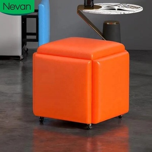 Mobilier pour chambre chaude cuisine moderne <span class=keywords><strong>carré</strong></span> salon de beauté milieu du siècle <span class=keywords><strong>blanc</strong></span> pied extérieur luxe ajuster siège <span class=keywords><strong>tabouret</strong></span> avec roues - Product Image 1