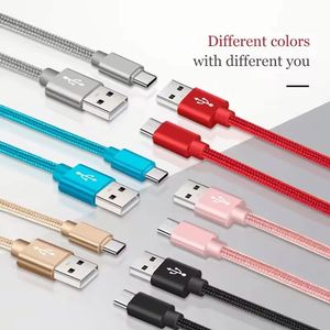 High Quality 1M USB Type C Fast Charging Phone <b>Cable</b> Nylon USB C Data <b>Cable</b> For Mobile Phone - Product Image 2