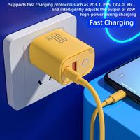 Cargador Rápido HYTO de 30W con Doble Puerto USB-A y Tipo-C, Adaptador de Carga con Enchufe para UE, EE. UU., Reino Unido e India, PD QC, Cargador de Pared Portátil para Viajes