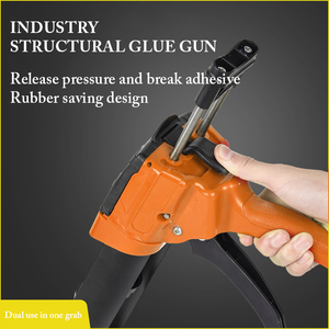 Pistola de calafateo de costura de doble empuje Industrial, acero, plástico, doble tubo, Manual, ahorro de mano de obra, asistencia de dos componentes, pegamento de costura - Product Image 5