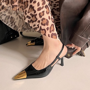2025 New Sophisticated Black Evening <b>Heels</b> Women Stiletto Slip-On Premium Anti-Slip Leather Summer Party Daily Wear Pumps - Product Image 4