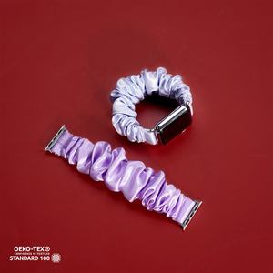 Scrunchies en soie solide, bracelets de montre élastiques, <span class=keywords><strong>bracelet</strong></span> de montre intelligente adapté aux <span class=keywords><strong>Apple</strong></span> <span class=keywords><strong>Watch</strong></span> Series 30 mm à 38 mm, <span class=keywords><strong>bracelet</strong></span> en soie - Product Image 4