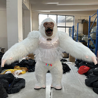 Costume de gorille gonflable de la vie réelle costume de mascotte complet géant adulte fourrure gorille Cosplay déguisement pour les événements fête sans batterie