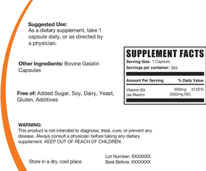 ओम निजी लेबल स्वास्थ्य पूरक विटामिन बी 3 कैप्सूल सॉफ्टजेल - Product Image 3