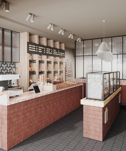 Aménagements personnalisés pour café, comptoir de présentation moderne pour boulangerie, vitrine à desserts, design d'intérieur de café - Product Image 2