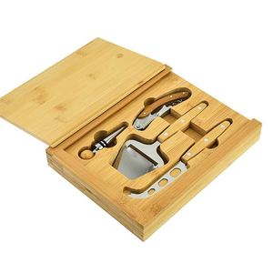 Coffret Cadeau de Planche à Fromage en Bambou Creux à Trois Niveaux de Haute Qualité avec 4 Couteaux à Fromage pour Fêtes et Cadeaux - Product Image 3