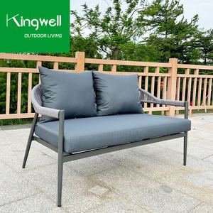 Meubles <span class=keywords><strong>de</strong></span> patio d'extérieur au design moderne Canapé <span class=keywords><strong>de</strong></span> <span class=keywords><strong>jardin</strong></span> en <span class=keywords><strong>aluminium</strong></span> et métal avec corde tissée pour hôtels - Product Image 3