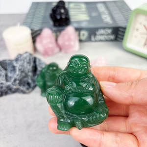 Pietra preziosa naturale artigianale di cristallo dorato ossidiana che ride Buddha 5cm quarzo rosa sorriso statua di Buddha - Product Image 4