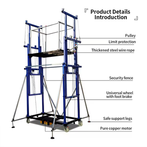 Konstruksi perancah listrik baru Lift <span class=keywords><strong>Platform</strong></span> baja elektrik perancah Hoist Lift dengan tali kawat Sling - Product Image 6