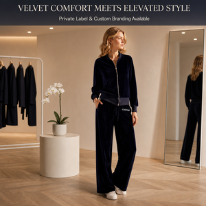 Ensemble de survêtement en velours pour <span class=keywords><strong>femme</strong></span>, haute qualité, deux pièces, veste et pantalon en velours de luxe, jogging à rayures latérales, vêtements de détente - Product Image 5