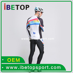 Ensemble de maillot de cyclisme décontracté à manches longues, rayures arc-en-ciel, léger et respirant, pour les trajets quotidiens et le cyclisme - Product Image 4