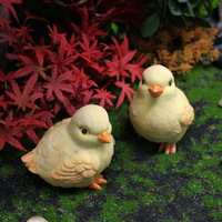 DD4090 Adorno de Pollo de Resina, Linda Estatua de Pollito Artificial para Decoración de Jardín