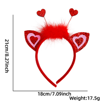 Serre-tête personnalisé en forme de cœur avec plumes rouges duveteuses, bandeau à cœurs scintillants multiples pour enterrement de vie de jeune fille, déguisement d'anniversaire
