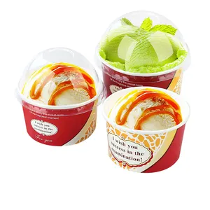 wholesale high quality ice cream packaging cups box with lid
