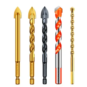 SONGQI TCT Glass Tile Drill Bits Customized 5-12mm Cross Head multifunction Drill Bits for Glass Ceramic Tile Drilling