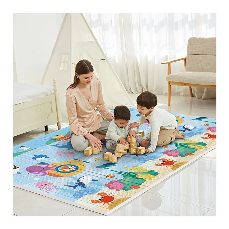 Eco-friendly Large Double Sides Baby Crawling Mat Thickness Xpe Foam Kids Play Mat