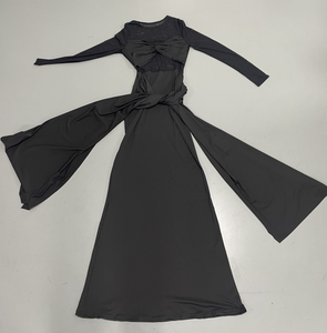 Viviblook Z424DS10 Vestidos casuales para mujer Cuello redondo Ver a través de Tight Elegante Maxi Vestido de talla grande Vestidos sexy para damas - Product Image 3