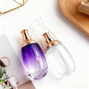 Juego de Botellas de Vidrio de Lujo con Degradado Morado para Envasado de Cosméticos de 40 ml, 60 ml, 100 ml y 120 ml, Tarro de Crema de 30 g y 50 g para Lociones y Cremas - Product Image 2