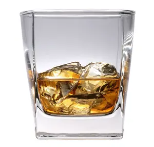 High quality square Scotch whiskey glass cup old fashion drinking glass cup