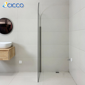 Đen Tempered Glass phòng tắm phân vùng màn hình không thấm nước chức năng khô ướt tách mỏng biên giới thẳng đi bộ trong màn hình tắm - Product Image 6