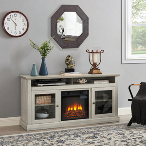 Meuble TV contemporain en bois avec console multimédia moderne et insert de cheminée de 18 pouces pour salon, compatible avec les téléviseurs jusqu'à 65 pouces - Product Image 4