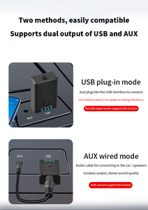 Adaptador BT 5,4 para coche y PC Salida dual (AUX/USB) Receptor de <span class=keywords><strong>audio</strong></span> inalámbrico - Product Image 4