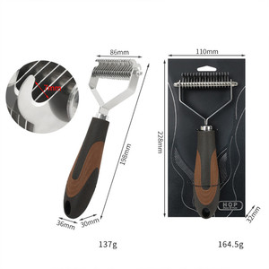 Peigne démêlant double face pour animaux de compagnie, pour les nœuds, les poils lâches, l'élimination des poils, adapté aux chats et aux chiens, <span class=keywords><strong>brosse</strong></span> de toilettage pour animaux de compagnie - Product Image 6