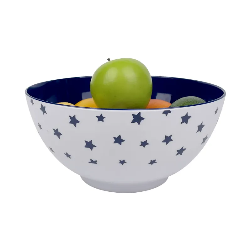 China manufacturer Blue and white large salad fruit cereal melamine bowls