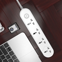 Regleta de Enchufes Industrial de 3/4 Vías con 3 USB y 3 Metros, Resistente al Fuego, para Uso en Hogar y Oficina, Certificación CE, 2 Años de Garantía, Color Personalizable