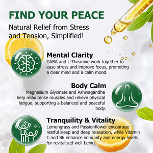 High Quality Gaba L Theanine Liquid Drops Relax Tense Muscles and Relieve Physical Fatigue Mood Enhancement Energy Boost - Product Image 5