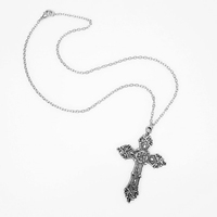 Collier pendentif Vintage en croix pour femmes et hommes, cadeau, longue chaîne, Punk, gothique, accessoires, ras du cou, gothique, vente en gros