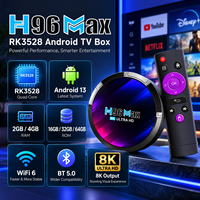 2025 Produk Terbaru H96 Max RK3528 Media Player Resolusi 8K 4K Smart Mini Set Top Box Quad 4GB RAM 64GB ROM WIFI6 Android 13