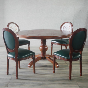 <strong>Stable</strong> Customized Furniture Villa Apartment Four Seater Modern Round Dining <strong>Table</strong> Set Solid Walnut Wood <strong>Table</strong> - Product Image 2