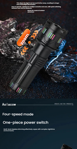 <span class=keywords><strong>Linterna</strong></span> Táctica de Caza, Resistente al Agua IP44, Recargable por USB, Haz de Luz Ajustable de Largo Alcance, <span class=keywords><strong>LED</strong></span> de <span class=keywords><strong>20000</strong></span> Lúmenes para Camping - Product Image 4