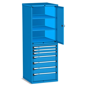 Fami Master Key Comfort C0-Eh=36x36 Drawer <b>Cabinet</b> 7 Drawers L714 D751 H2000 Dark <b>Grey</b> Ral7000 Tool Storage - Product Image 2