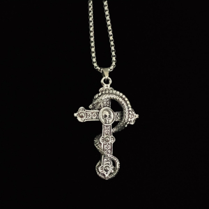 Venta al por mayor personalizado versátil Vintage Dragón en espiral Cruz collar Hip-Hop Street <span class=keywords><strong>para</strong></span> hombres <span class=keywords><strong>adolescentes</strong></span> regalo de joyería de moda Original - Product Image 2